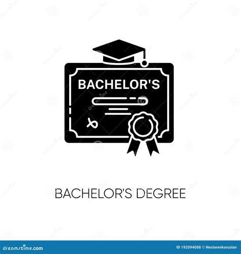 Bachelors Degree Black Glyph Icon Stock Vector Illustration Of Degree