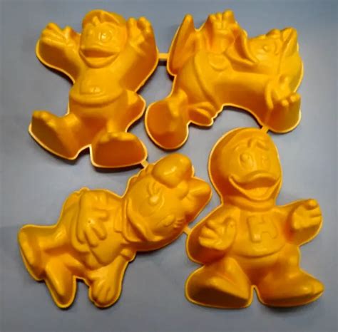 Vintage 1989 Disney Duck Tales Plastic Jello Molds Set 4 Huey Dewey