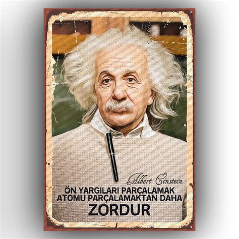 Albert Einstein Ahşap Poster Retro Ahşap Poster