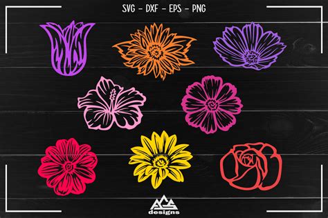 Flowers Pack Cuttable Svg Design By Agsdesign Thehungryjpeg