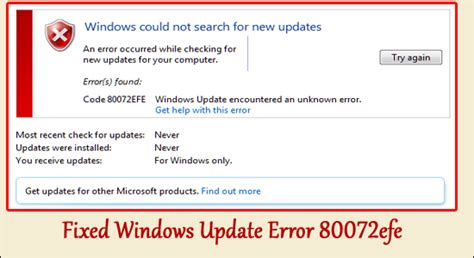 Fixes Windows Update Error Efe Permanently