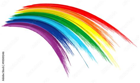 Art Rainbow Color Brush Stroke Paint Draw Background Stock Vector