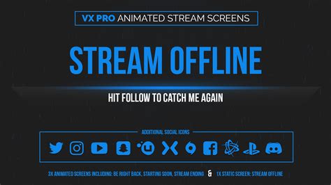 Vx Pro Blue Animated Blue Stream Screens Twitch And Youtube