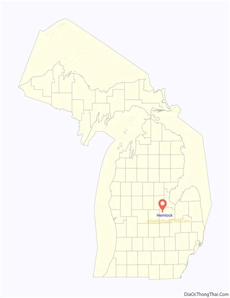 Map Of Hemlock Cdp Michigan