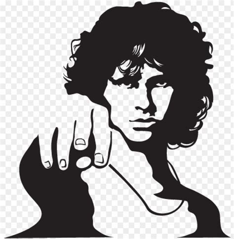 Jim Morrison Jim Morrison Black And White Draw Png Image With