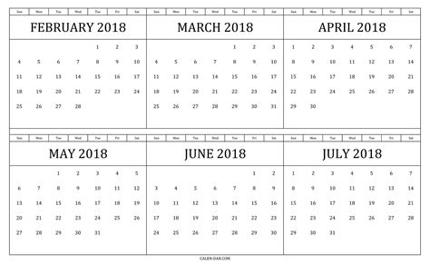 Print 6 Month Calendar 6 Free Example Calendar Printable