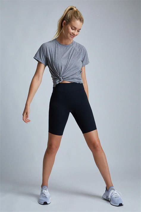 high waisted center stage biker short bike shorts outfit athleisure outfits summer