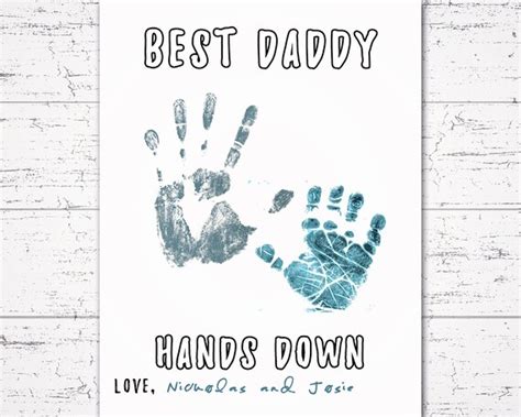 best daddy hands down printable personalized birthday t etsy
