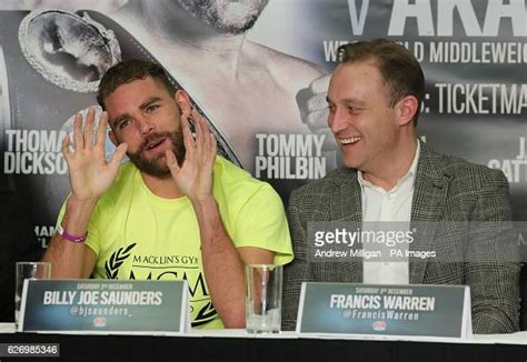 Boxer Billy Joe Saunders With Promoters Francis Warren During A Press