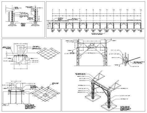 Steel Structure Details V4】 Cad Drawings Downloadcad Blocksurban City
