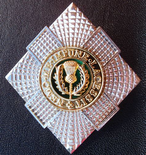 1980s Era British Army Scots Guards Officers Enamel Uniform Cap Badge