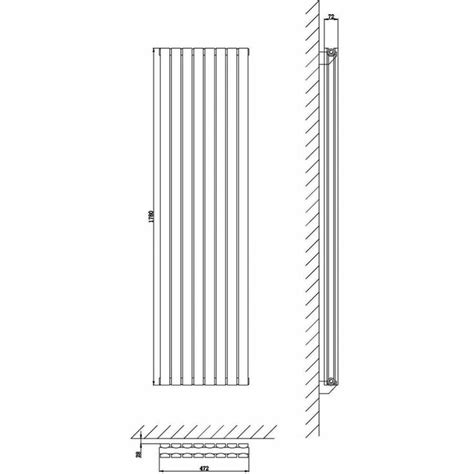 radiateur design vertical anthracite 178 cm x 47 2cm double rangs sloane radiateur