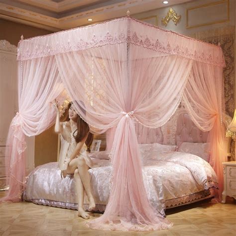 Four Corner Canopy Bed Curtains Princess Style Bed Canopy