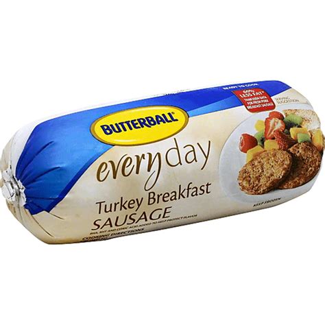 Butterball All Natural Frozen Turkey Breakfast Sausage 16 Oz Chub