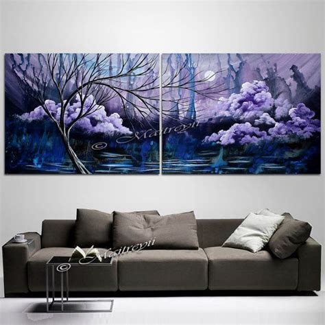 Purple Landscape Art Landscape Abstract Painting Tree Art Huge Painting