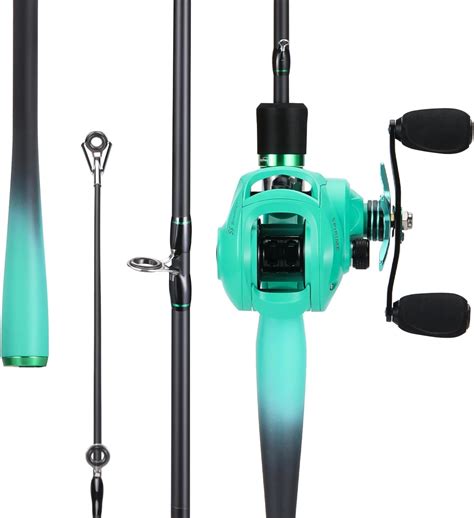 Amazon Com Sougayilang Baitcasting Fishing Rod Reel Combo Two Pieces Pole With Super Smooth
