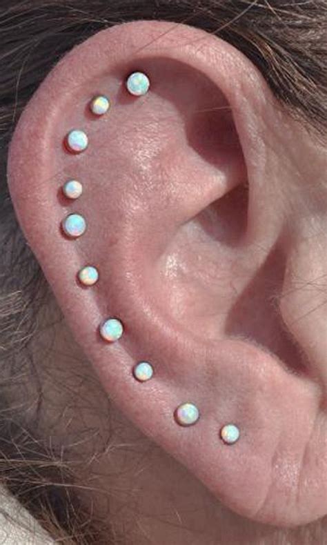 Dazzle Opal Ear Piercing In Opalite Ear Piercings Helix Ear