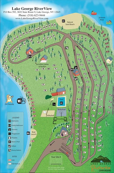 Riverview Park Map Lake George Riverview Campground