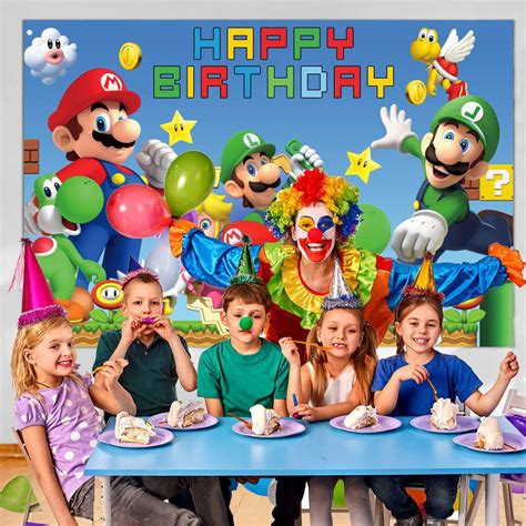 Super Mario Birthday Party Supplies Backdrop 5x3ft Super Mario