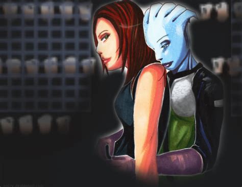 Femshep And Liara By Paizy On Deviantart