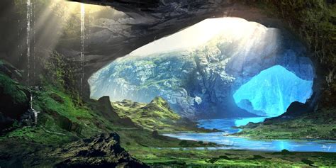 Crystal Caverns Fantasy Landscape Fantasy Art Landscapes