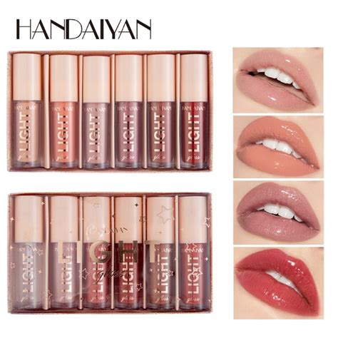 Handaiyan Colors Light Lip Gloss Set Box High Shine Nude Lipgloss