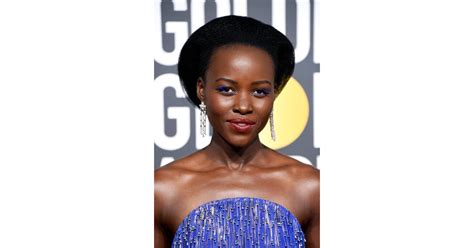 Lupita Nyongos Blue Eyelashes At The Golden Globes Best Celebrity