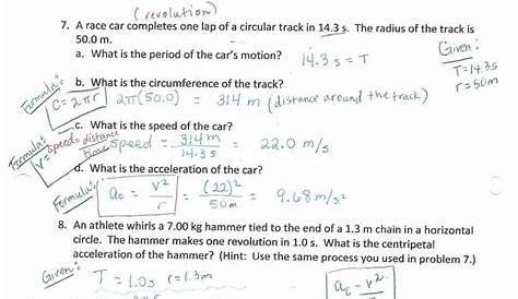 Fall Problems Worksheet Physics Answer Key