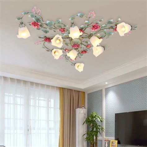 Yeelight arwen light ceiling c smart led ceiling colorful light adjustable brightness work with ok google amazon alexa yandex. Romantic Rose Flower ceiling lights For Living Room | My ...