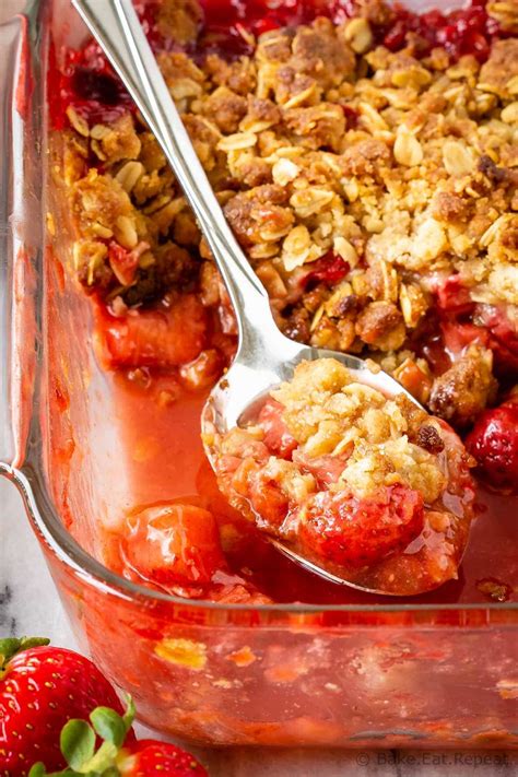 Strawberry Rhubarb Crisp Bake Eat Repeat