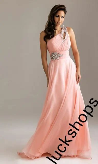 Stock Sl006 Sexy Light Pink Chiffon Long Formal Prom Party Ball Cocktail Evening Bridal Dress In