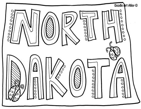 United States Coloring Pages States Project North Dakota