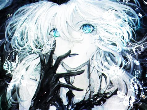 White Haired Female Anime Character Portrait Artwork Hd Wallpaper