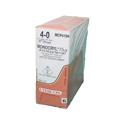 Code Mcp415h Ethicon 4 0 27 Monocryl Plus Antibacterial With
