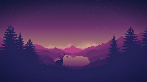 Download Silhouette Deer Surrounded By Trees Wallpaper Artwork By