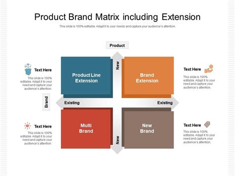 Product Brand Matrix Including Extension Powerpoint Slides Diagrams