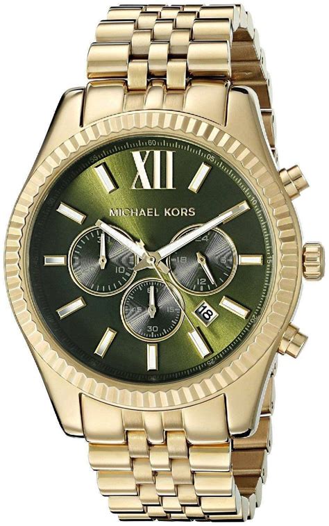 Timex mk1 men's analog watch brown nylon strap tw2t10300. Michael Kors Lexington Chronograph Green Dial MK8446 Men's ...