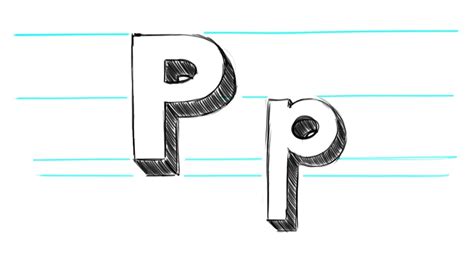 How to draw a cursive p. How to Draw 3D Letters P - Uppercase P and Lowercase p in ...