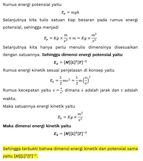 Buktikan Bahwa Usaha Dan Energi Mempunyai Dimensi Yang Sama Homecare