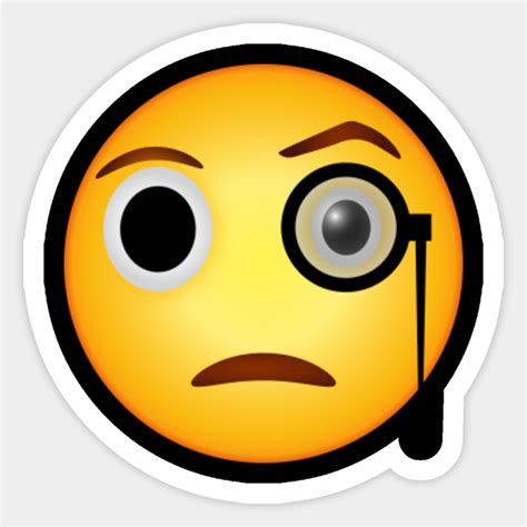 Face With Monocle Emoji Design Emoji Sticker Teepublic Uk