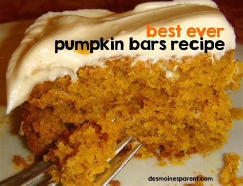 Pumpkin Bars Recipe The Best Ever Des Moines Parent