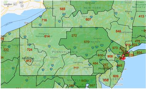 240 Area Code Map