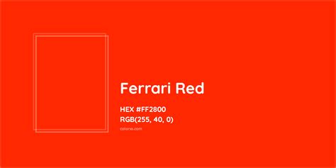 About Ferrari Red Color Color Codes Similar Colors And Paints