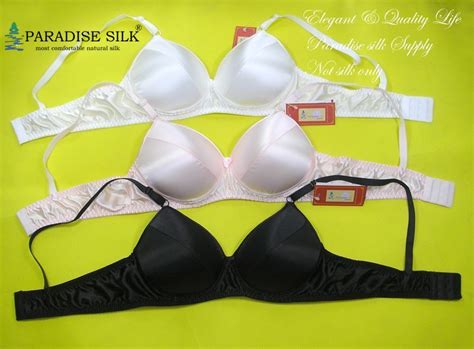 C Cup Padded Wire Free 3 Pair 100 Natural Heavy Weight Silk Bra Size