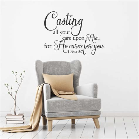 Scriptures give us hope. decal. 1 Peter 5:7 - Casting All Your Cares Upon Him / Wall Decal ...