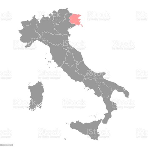 Friuli Venezia Giulia Map Region Of Italy Vector Illustration Stock