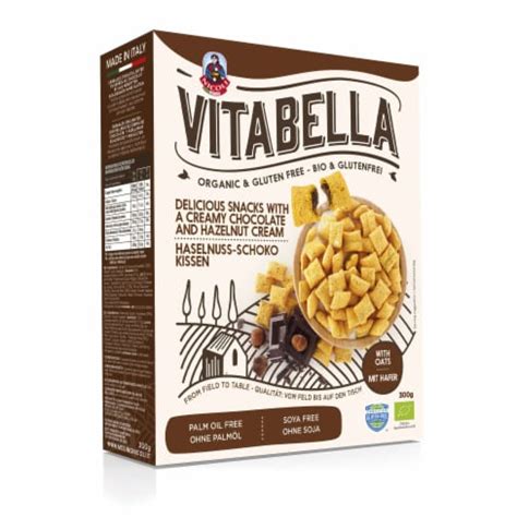 Vitabella Whole Grain Chocolate Hazelnut Pillows Snack Case Of