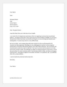I will of course make an effort to catch up on any vital work that i will be forced to miss. Teacher Leave Application Letters to Principal | Word ...