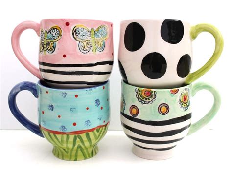 Hand Painted Ceramic Mug Big Mug Mix And Match Pottery Https