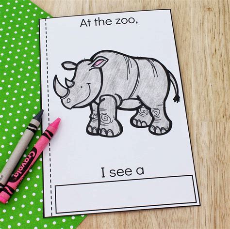 Zoo Animals Cut And Paste Book Printable Book For Kids